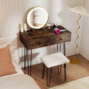 Vanity Desk with with Lighted Adjustable Mirror for Bedroom by LJGDeals