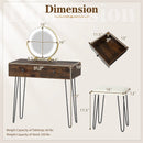 Vanity Desk with with Lighted Adjustable Mirror for Bedroom by LJGDeals