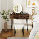 Vanity Desk with with Lighted Adjustable Mirror for Bedroom by LJGDeals