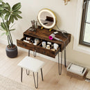 Vanity Desk with with Lighted Adjustable Mirror for Bedroom by LJGDeals