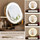Vanity Desk with with Lighted Adjustable Mirror for Bedroom by LJGDeals