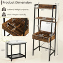 Ladder Vanity Desk Set with Flip Top Mirror and Cushioned Stool by LJGDeals