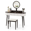 Makeup Vanity Table Set with LED Mirror and 3 Spacious Drawers by LJGDeals
