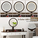 Makeup Vanity Table Set with LED Mirror and 3 Spacious Drawers by LJGDeals