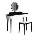 Makeup Vanity Table Set with LED Mirror and 3 Spacious Drawers-White-Brown by DirectDeals
