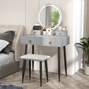Vanity Table Set with Mirror-Gray