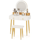 Vanity Table Set with Mirror-Gray by DirectDeals
