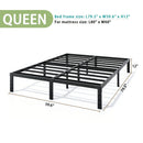 Heavy Duty Metal Bed Frame Platform Mattress Foundation No Box Spring Black by 2Dropme