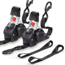 4PCS Retractable Ratchet Tie Down Straps – 10FT Heavy Duty Self-Retracting Cargo Straps for Truck, Trailer & Motorcycle by 2Dropme