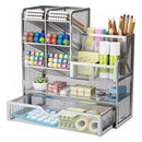 Iron Mesh Desk Organizer Multi-Layer Stationery Storage Box Office School Supplies by 2Dropme