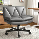 27" Wide Criss Cross Office Chair with Wheels – Adjustable Swivel Armless Vanity Desk Chair with Back Support by 2Dropme