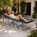 Folding Camping Cot Bed Adult Portable Heavy Duty Oxford Sleeping Cot w/ Pad Bag