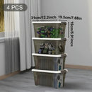 4PCS Stackable Storage Boxes with Lids & Handles Clear Organizer Bins Home Closet by 2Dropme