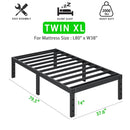 Heavy Duty Metal Bed Frame Platform Mattress Foundation No Box Spring Black by 2Dropme