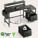 EnHomee 57" Computer Desk w/ Drawers Power Outlets Printer Shelf Home Office
