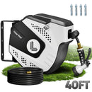 Retractable Garden Hose Reel 40/100/110/130FT Auto Rewind Wall Mounted Hose by 2Dropme