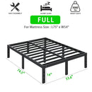 Heavy Duty Metal Bed Frame Platform Mattress Foundation No Box Spring Black by 2Dropme