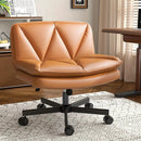27" Wide Criss Cross Office Chair with Wheels – Adjustable Swivel Armless Vanity Desk Chair with Back Support by 2Dropme