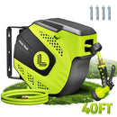 Retractable Garden Hose Reel 40/100/110/130FT Auto Rewind Wall Mounted Hose by 2Dropme