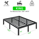 Heavy Duty Metal Bed Frame Platform Mattress Foundation No Box Spring Black by 2Dropme