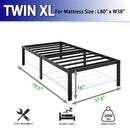 Heavy Duty Metal Bed Frame Platform Mattress Foundation No Box Spring Black by 2Dropme