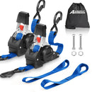 4PCS Retractable Ratchet Tie Down Straps – 10FT Heavy Duty Self-Retracting Cargo Straps for Truck, Trailer & Motorcycle by 2Dropme