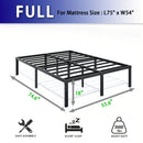 Heavy Duty Metal Bed Frame Platform Mattress Foundation No Box Spring Black by 2Dropme