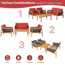 4 Pieces Patio Rattan Furniture Set with Removable Cushions by LJGDeals