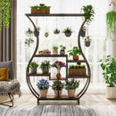 Vase-Shaped Plant Stand, 6-Tier Plant Display Rack with 10 Hanging Hooks