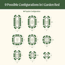 17" Tall 9 In 1 Large Modular Metal Raised Garden Bed Kit