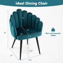 Modern Velvet Dining Chair with Metal Base and Petal Backrest by LJGDeals