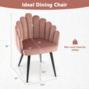 Modern Velvet Dining Chair with Metal Base and Petal Backrest by LJGDeals