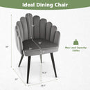 Modern Velvet Dining Chair with Metal Base and Petal Backrest by LJGDeals