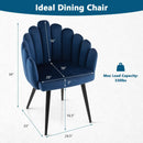 Modern Velvet Dining Chair with Metal Base and Petal Backrest by LJGDeals