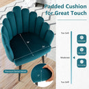 Modern Velvet Dining Chair with Metal Base and Petal Backrest by LJGDeals