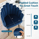 Modern Velvet Dining Chair with Metal Base and Petal Backrest by LJGDeals