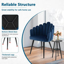 Modern Velvet Dining Chair with Metal Base and Petal Backrest by LJGDeals