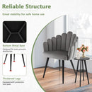 Modern Velvet Dining Chair with Metal Base and Petal Backrest by LJGDeals