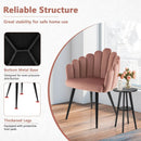 Modern Velvet Dining Chair with Metal Base and Petal Backrest by LJGDeals