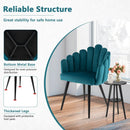 Modern Velvet Dining Chair with Metal Base and Petal Backrest by LJGDeals