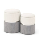 Velvet/Linen Fabric Storage Ottoman Set of 2 by LJGDeals