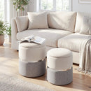 Velvet/Linen Fabric Storage Ottoman Set of 2 by LJGDeals