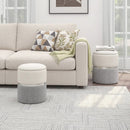 Velvet/Linen Fabric Storage Ottoman Set of 2 by LJGDeals