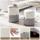 Velvet/Linen Fabric Storage Ottoman Set of 2 by LJGDeals
