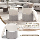 Velvet/Linen Fabric Storage Ottoman Set of 2 by LJGDeals