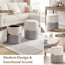 Velvet/Linen Fabric Storage Ottoman Set of 2 by LJGDeals