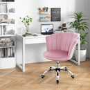 Upholstered Velvet Kids Desk Chair with Wheels and Seashell Back by LJGDeals