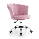 Upholstered Velvet Kids Desk Chair with Wheels and Seashell Back by LJGDeals
