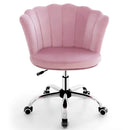 Upholstered Velvet Kids Desk Chair with Wheels and Seashell Back by LJGDeals