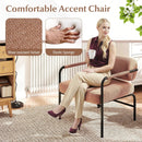 Velvet Upholstered Accent Chair with Cylindrical Backrest and Metal Armrests by LJGDeals